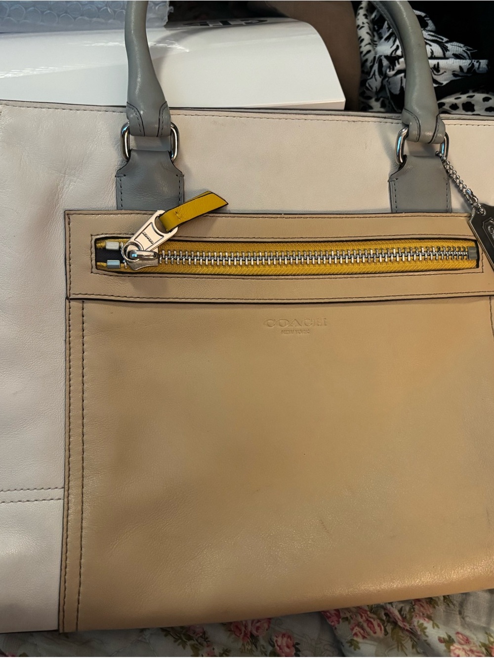 Coach Legacy Candace Carryall Colorblock Leather Tote Bag 19909
